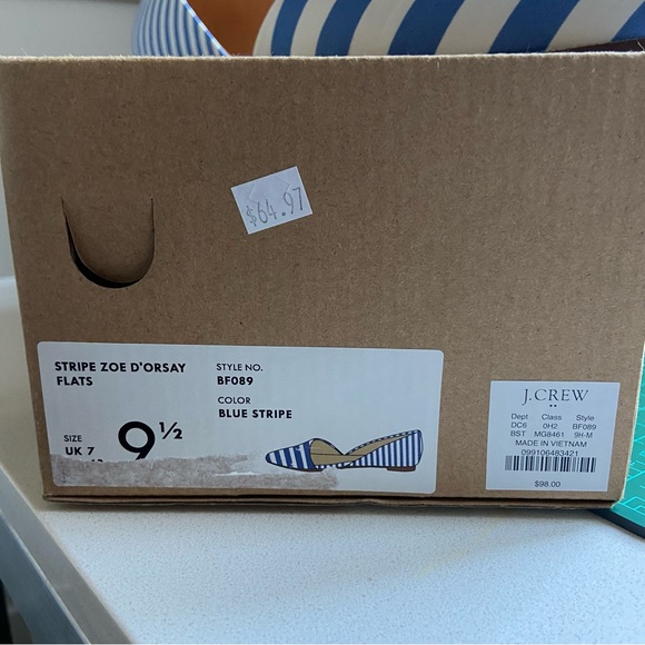 JCREW Blue Stripe Flats - Picture 3 of 9